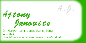 ajtony janovits business card